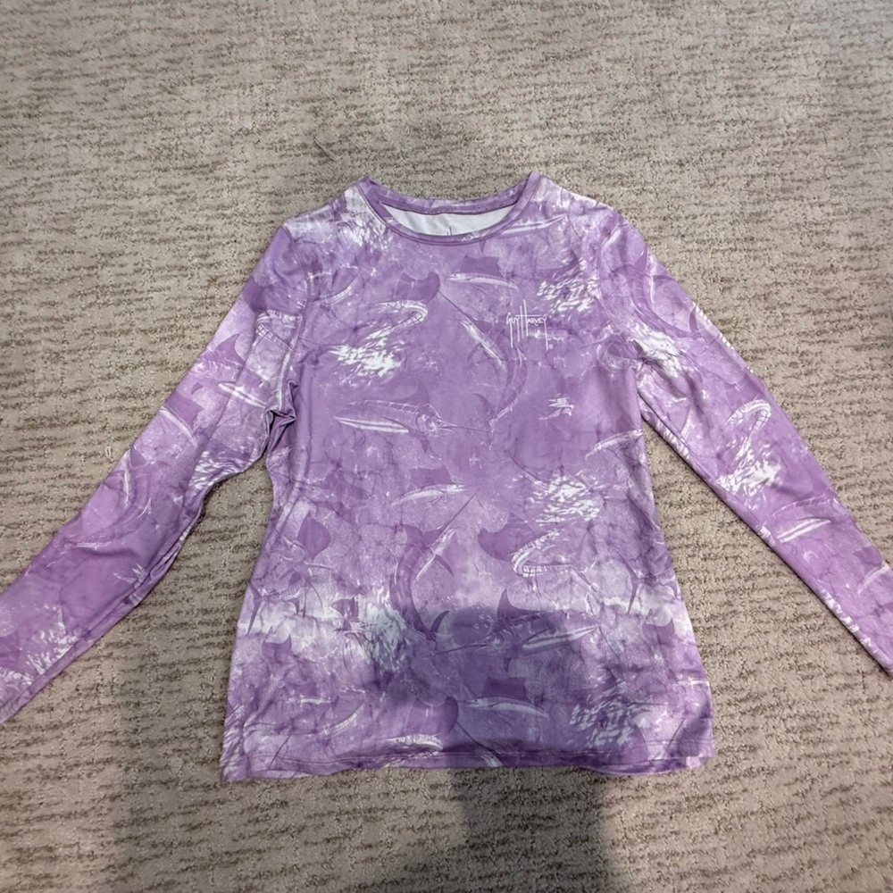 Guy Harvey Purple Long Sleeve Swim Coverup